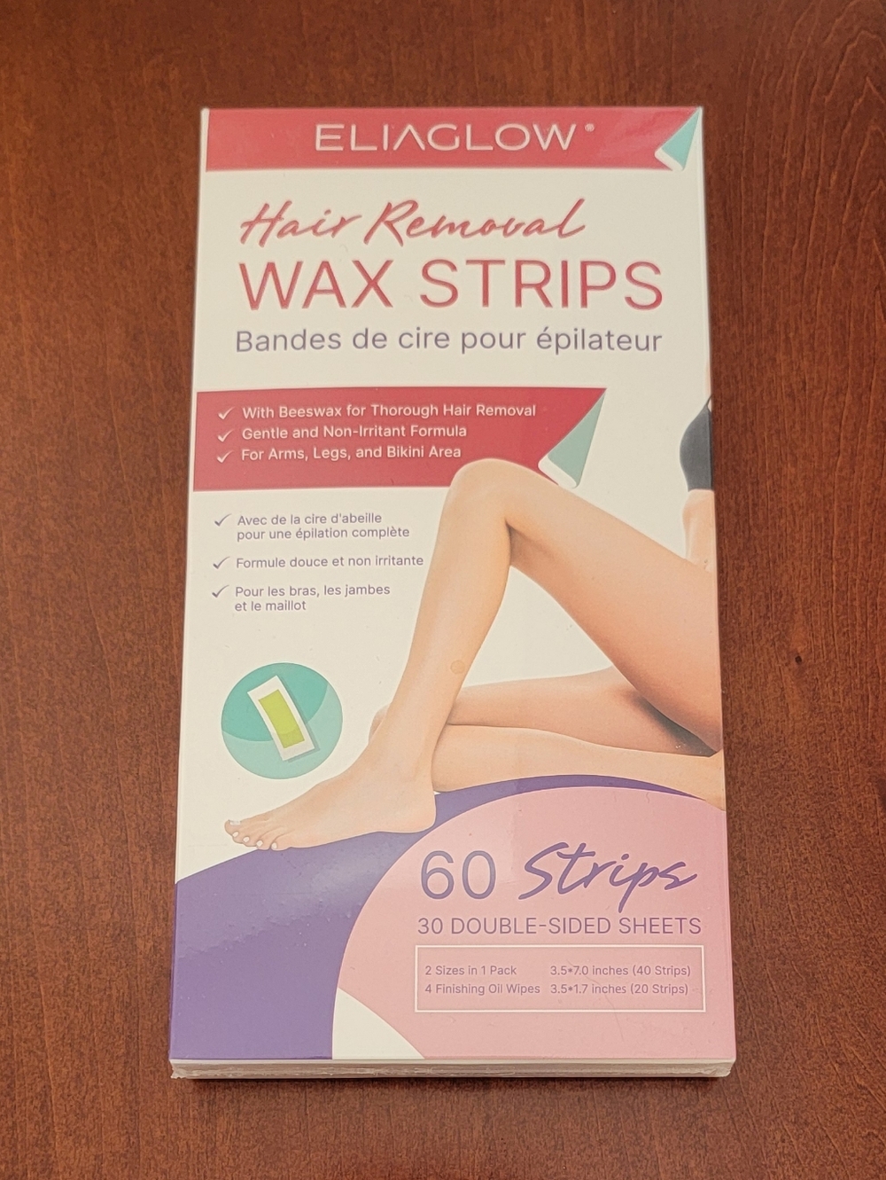 60 hair removal wax strips